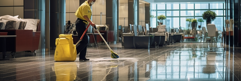 Janitor Clean And Sanitize Lobby Office